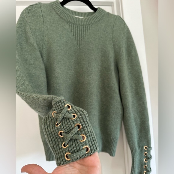 Ba&Sh Keane wool blend Sweater in green, size medium - Picture 3 of 10
